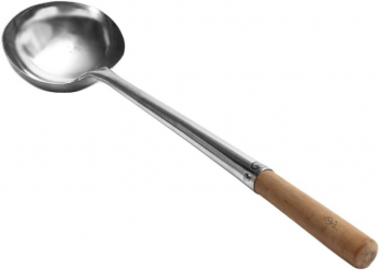 Polonic cu maner din lemn Zola® inox culoare argintie/maro 