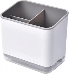 Recipient pentru tacamuri cu scurgere Zola® cu 3 compartimente din plastic gri