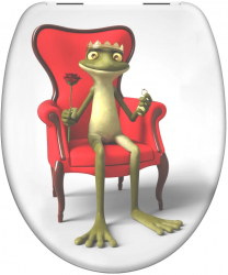 SCHUTTE Scaun de toaleta cu inchidere silentioasa &bdquo FROG KING&rdquo