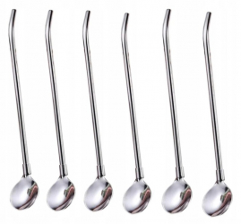 Set 6 paie cu capat lingura Zola® pentru bauturi din otel 21 cm diametru 6 mm 