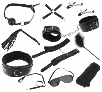 Set cadou accesorii erotice Zola 12 articole pentru diversificarea jocurilor de seara negru 
