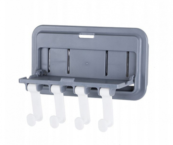 Suport multifunctional auto-adeziv Zola® pentru ustensile de bucatarie si burete de vase 16x9cm gri 