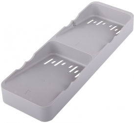 Suport tacamuri din plastic Zola® doua compartimente 39.5x13x4.5 cm gri 