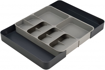 Suport tacamuri din plastic Zola® extensibil 28-50 x 39 x 5 cm gri 