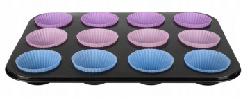 Tava de briose Zola® cu forma de silicon 12 spatii teflonata 35 x 26.5 x 3 cm 