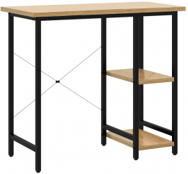 vidaXL Birou de calculator negru/stejar deschis 80x40x72 cm MDF/metal 
