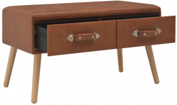 vidaXL Masuta de cafea maro 80 x 40 x 46 cm piele ecologica