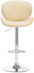 vidaXL Scaun de bar crem piele ecologica 
