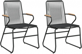 vidaXL Scaune de gradina 2 buc. negru 58x59x85 5 cm ratan PVC 