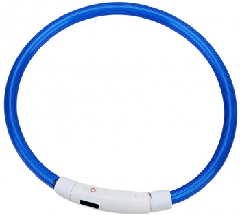 Zgarda cu LED Zola® pentru caini/pisici incarcare prin USB 3 moduri de iluminare din cauciuc rezistenta la apa lungime 55 cm ab 