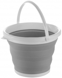 Galeata pliabila UBX plastic si silicon 5 l alb/gri