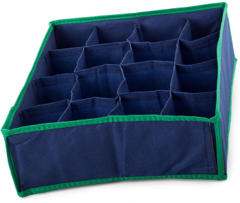 Organizator de sertare Zola® pentru sosete si lenjerie intima cu 16 separeuri bleumarin 35x28x10 cm 
