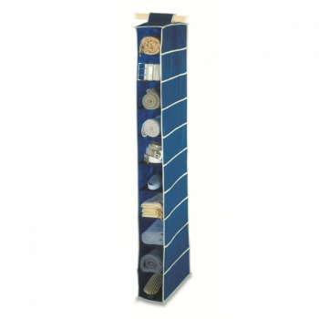 Organizator pentru haine Zola® cu 10 compartimente prindere velcro 15x34x120 cm albastru 