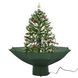 vidaXL Brad de Craciun cu ninsoare si baza umbrela verde 75 cm 