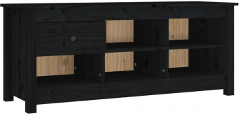 vidaXL Dulap pentru pantofi negru 110x38x45 5 cm lemn masiv pin 