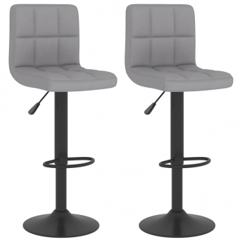 vidaXL Scaune de bar 2 buc. gri deschis material textil 