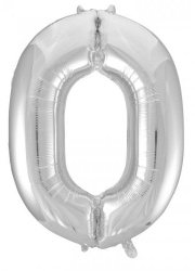 Balon folie cifra 0 Zola® Argintiu 76 cm 