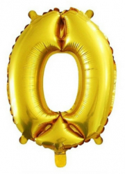 Balon folie cifra 0 Zola® Auriu 40 cm