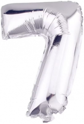 Balon folie cifra 7 Zola® Argintiu 40 cm 