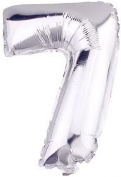Balon folie cifra 7 Zola® Argintiu 76 cm 