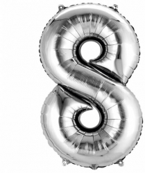 Balon folie cifra 8 Zola® Argintiu 40 cm 