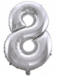 Balon folie cifra 8 Zola® Argintiu 76 cm 