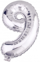 Balon folie cifra 9 Zola® Argintiu 76 cm 