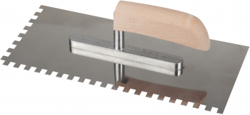 Drisca Inox Zimtata Maner Lemn EvoTools lungime 280 mm latime 130 mm pas dinte 10 mm 