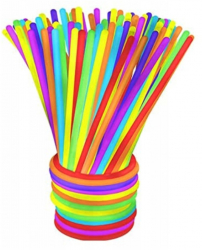 Set 100 de bratari fosforescente Zola® lungime 20 cm multicolore 