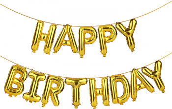 Set baloane folie Zola® argintiu Happy Birthday 27X19X0.5 cm