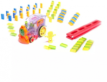 Joc domino cu locomotiva joc de sunete si lumini 80 de piese Gonga® Transparent 