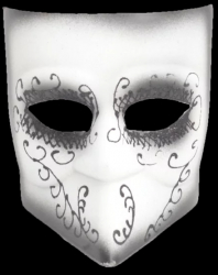 Masca carnaval venetian Negru/Alb 