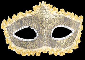 Masca carnaval venetian pentru ochi cu model floral Gonga® Galben/Maro 