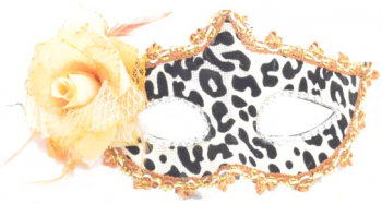 Masca carnaval venetian pentru ochi cu trandafir Gonga® Leopard 