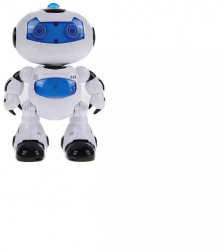 Robot interactiv cu telecomanda si roti pentru deplasare din plastic Gonga® Alb 