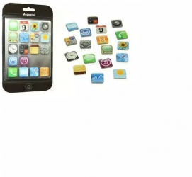 Set 18 magneti de frigider model aplicatii iPhone Gonga® Multicolor 
