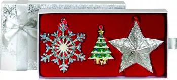Set 3 decoratiuni Craciun stelute si bradut 