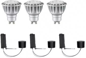 Set 3 spoturi LED Paulmann 2Easy Basic 3x8 W Argintiu 