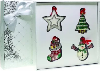 Set 4 decoratiuni Craciun fericit