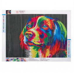 Set de broderie cu mozaic 5D model Caine Gonga® Multicolor 