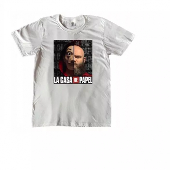 Tricou pentru barbati La Casa de Papel Helsinki Gonga® Alb M 