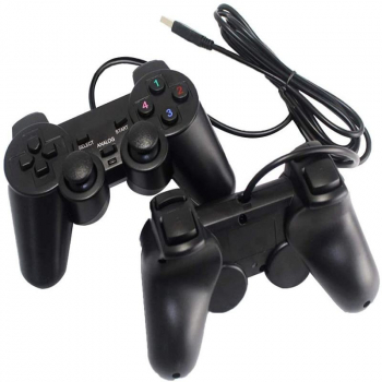 Joystick pentru controler Gamepad cu fir USB - 2 bucati Culoare - negru 