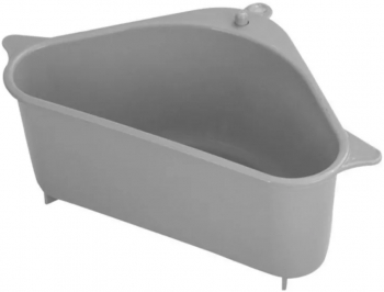 Organizator bucatarie multifunctional de colt pentru chiuveta Zola® plastic 9x14x21 cm gri 
