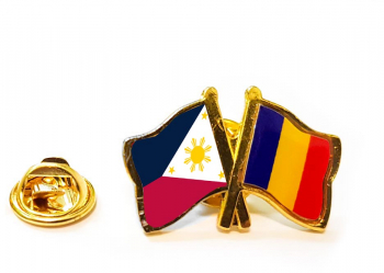 Insigna pin steag Romania si Filipine 