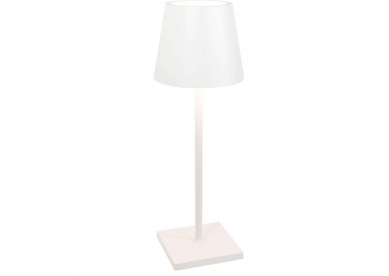 Lampa de noptiera Zola® luminozitate reglabila cu 3 nuante de culoare LED baterie 1500mAh 3W buton ON/OFF 38x10.5 cm alb 