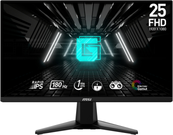 MSI G255PF E2, 24.5", Full HD (1920x1080), Fast IPS, 180Hz, 1ms (GtG), AMD FreeSync™, Night Vision, Blue Light Reduction, difuzoare 2x2W, 1x Display Port (1.2a), 2x HDMI™ (2.0b), Pivot, VESA 100x100mm, Negru - imagine 1