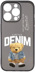 Husa BestCase Compatibila Cu Apple iPhone 12 Pro Max Denim Style Teddy Bear Antisoc Grafit Silicon 1.5MM GT 930 