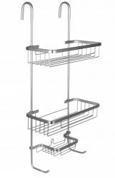 Etajera pentru baie din otel Zola® montare prin suspendare 3 cosuri 63x14x28.5cm 