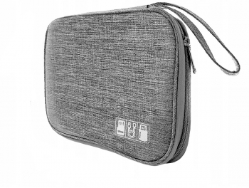 Geanta organizatorica Zola® pentru cabluri carduri de memorie si orice alte accesorii 24x17x3 cm negru/gri 