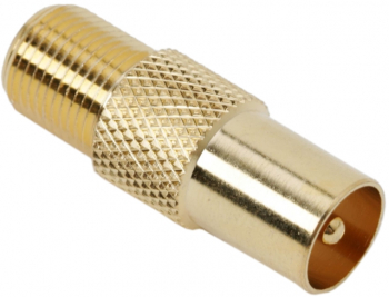 Adaptor F / TV coax soclu F - fisa TV coax placat cu aur 
